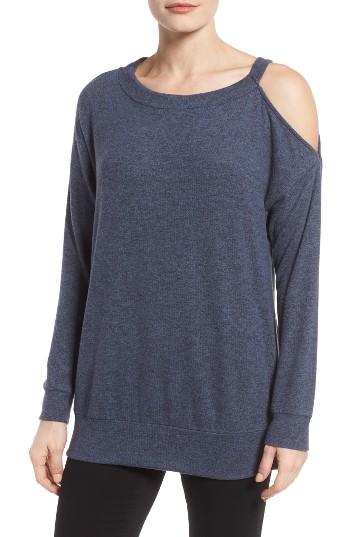 Women's Gibson Open Shoulder Fleece Top - Blue