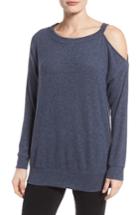 Women's Gibson Open Shoulder Fleece Top - Blue
