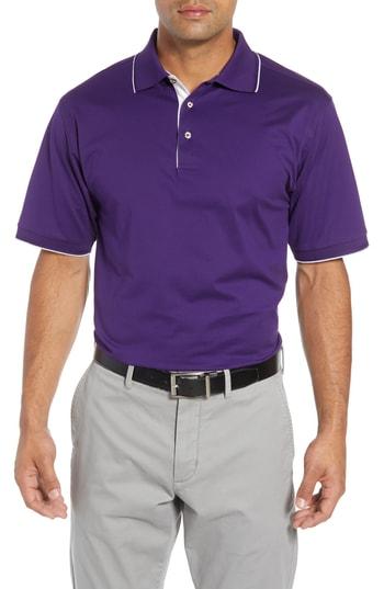 Men's Bobby Jones Solid Tipped Polo - Purple