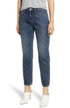 Women's Current/elliott The Vintage Studded High Waist Crop Slim Jeans