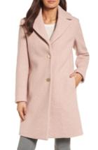 Women's Tahari 'tessa' Boiled Wool Blend Coat - Pink