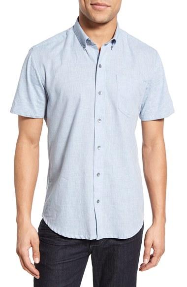 Men's W.r.k 'reworked' Trim Fit Sport Shirt, Size - Blue