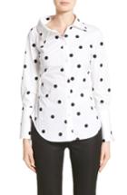 Women's Monse Polka Dot Stretch Cotton Top - White