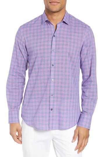 Men's Zachary Prell Schwantes Plaid Sport Shirt - Purple