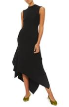 Women's Topshop Asymmetrical Ruffle Midi Dress Us (fits Like 0) - Black