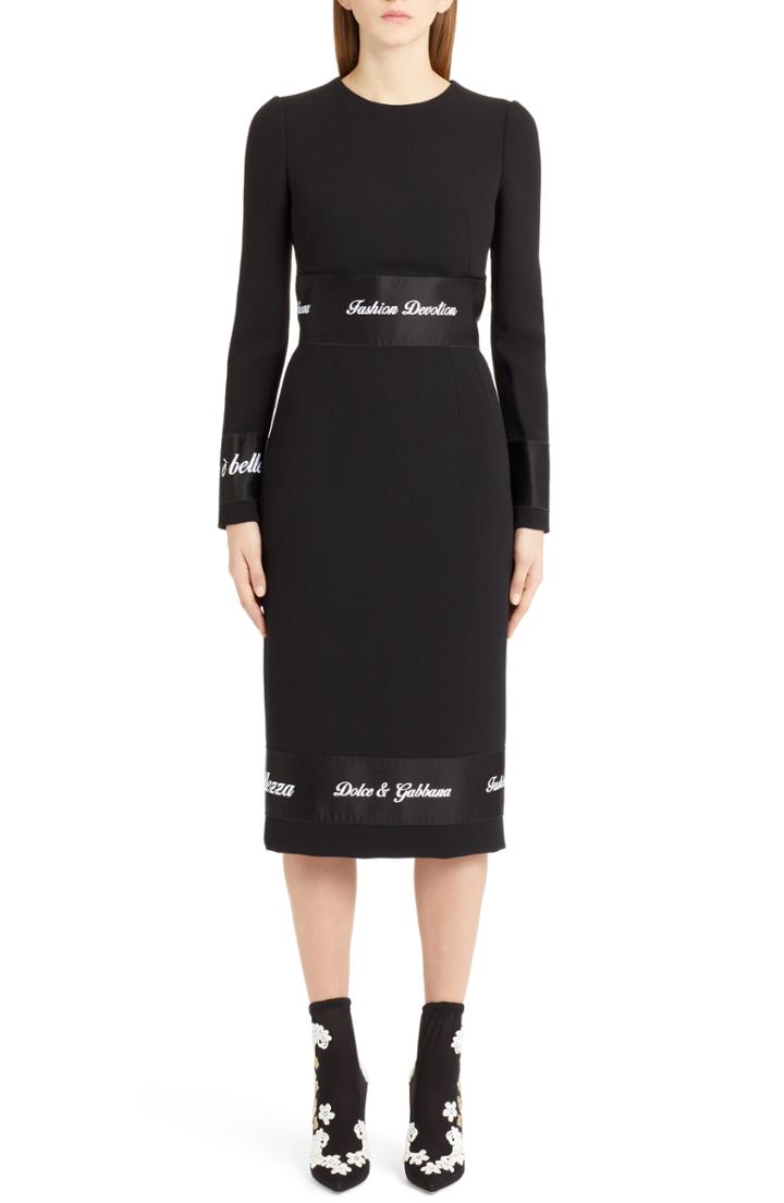 Women's Dolce & Gabbana Fashion Devotion Sheath Dress Us / 42 It - Black