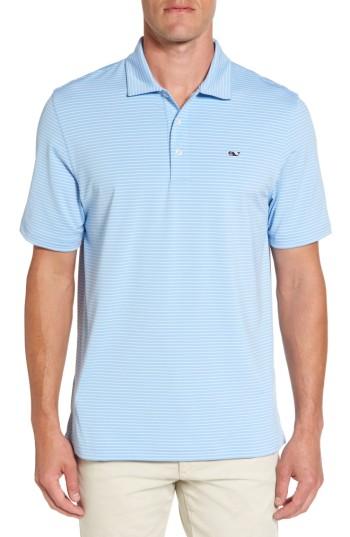 Men's Vineyard Vines Wilson Stripe Jersey Polo - Blue