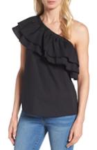 Women's Halogen One-shoulder Cotton Poplin Top