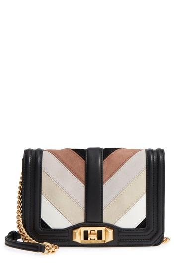 Rebecca Minkoff Small Love Chevron Patchwork Crossbody Bag - White