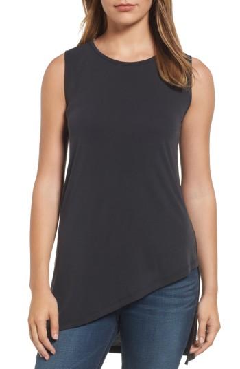 Women's Bobeau Asymmetrical Top - Black