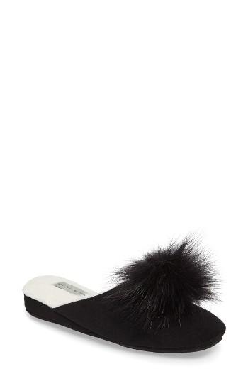 Women's Patricia Green Pretty Pouf Faux Fur Slipper M - Black