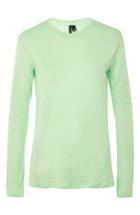 Women's Topshop Boutique Lyocell Long Sleeve T-shirt Us (fits Like 2-4) - Green