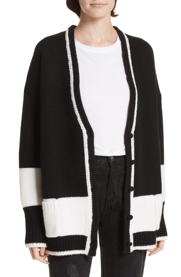 Women's La Ligne Martha Wool & Cashmere Cardigan - Black