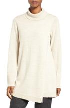 Women's Eileen Fisher Lush Wool Blend Front Overlay Turtleneck