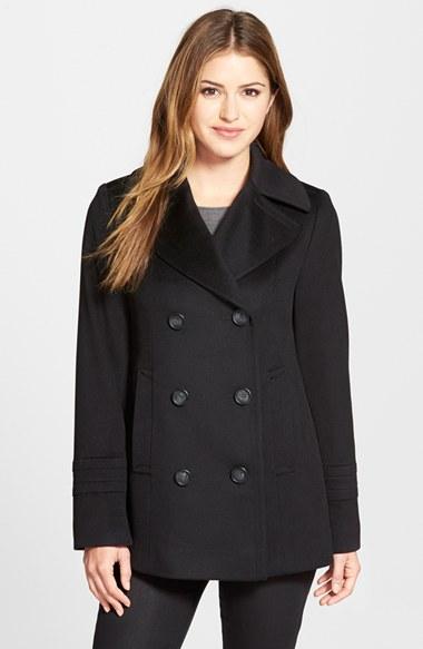 Petite Women's Fleurette Loro Piana Wool Peacoat