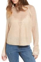 Women's Moon River Sheer Knit Raglan Sweater - Pink