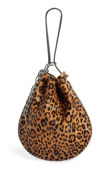 Alexander Wang Roxy Leather & Genuine Calf Hair Bucket Bag - Brown