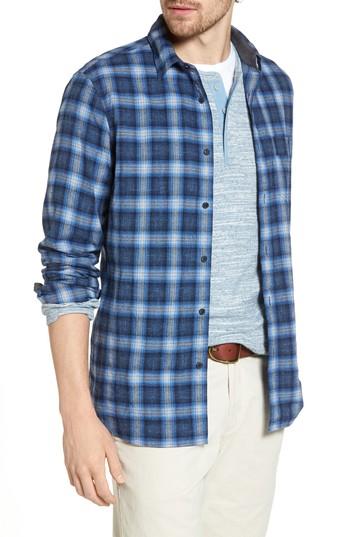 Men's 1901 Trim Fit Plaid Sport Shirt - Black