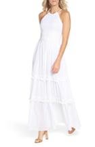 Women's Eliza J Halter Neck Cotton Maxi Dress - Ivory