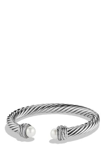 Women's David Yurman Crossover Bracelet With Diamonds, 7mm