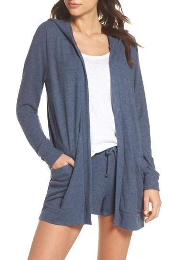 Women's Chaser Love Lace-up Hooded Cardigan - Blue