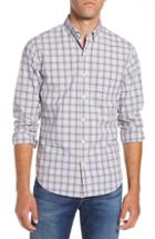 Men's Bonobos Slim Fit Washed Check Sport Shirt, Size R - Grey