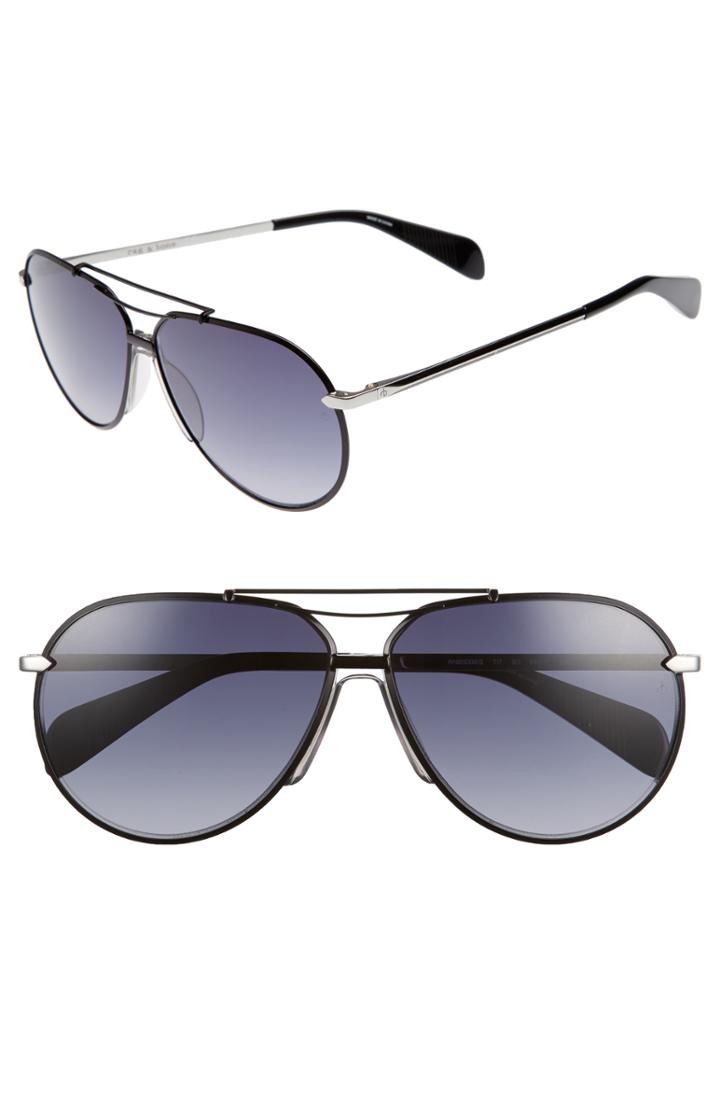 Men's Rag & Bone 61mm Aviator Gradient Sunglasses -