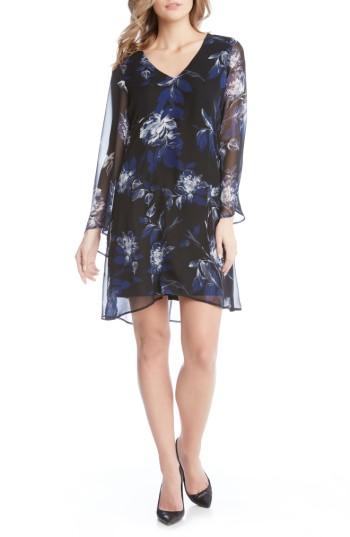 Women's Karen Kane Flare Sleeve Print Chiffon Dress