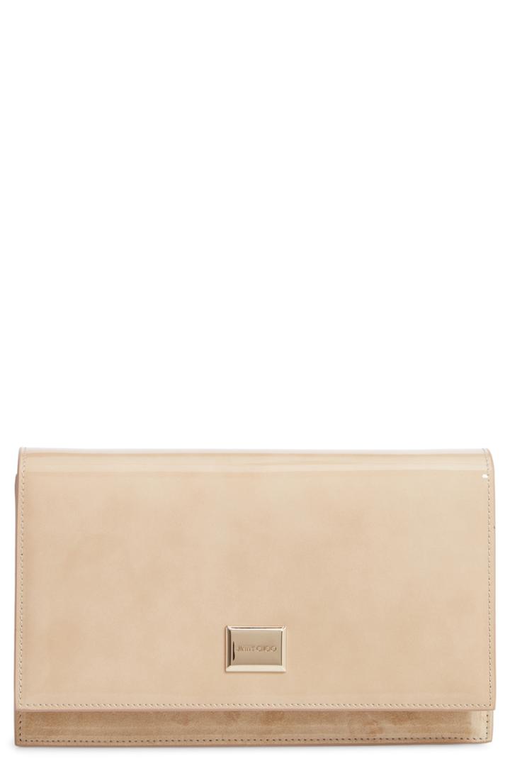 Jimmy Choo Lizzie Patent Leather & Suede Clutch -