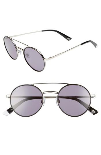 Women's Web 50mm Aviator Sunglasses - Shiny Palladium/ Smoke