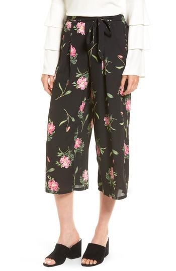 Women's Ten Sixty Sherman Floral Wide Leg Crop Pants - Black