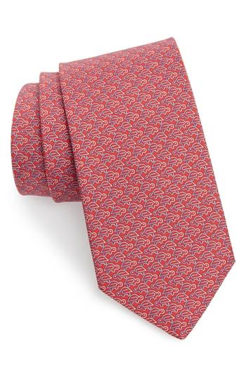 Men's Salvatore Ferragamo Turtle Silk Tie, Size - Red