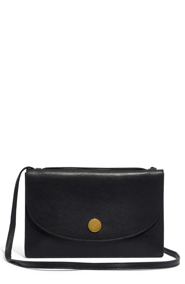 Madewell The Slim Convertible Leather Shoulder Bag - Black
