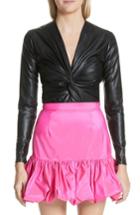 Women's Stella Mccartney Alter Faux Leather Bodysuit Us / 36 It - Black