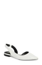 Women's Marc Fisher D Sessily Skimmer Flat, Size 5 M - White
