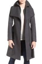 Women's Mackage Nori Belted Wool Blend Coat, Size - Grey