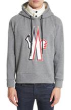 Men's Moncler Grenoble Logo Patch Hooded Sweatshirt - Blue