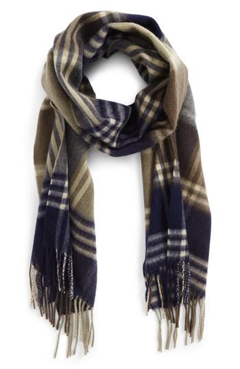 Men's Barbour Kindar Plaid Wool & Cashmere Scarf, Size - Green