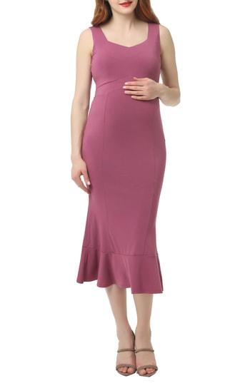 Women's Kimi And Kai Kora Maternity Mermaid Midi Dress - Pink
