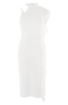 Women's Topshop Asymmetrical Ruffle Midi Dress Us (fits Like 0-2) - Ivory