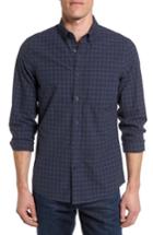 Men's Nordstrom Men's Shop Windowpane Sport Shirt, Size - Blue