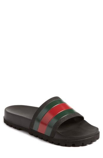 Men's Gucci 'pursuit Treck' Slide Sandal Us / 8uk - Black