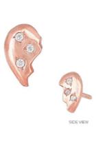 Women's Mini Mini Jewels Diamond Icon Half Heart Earring