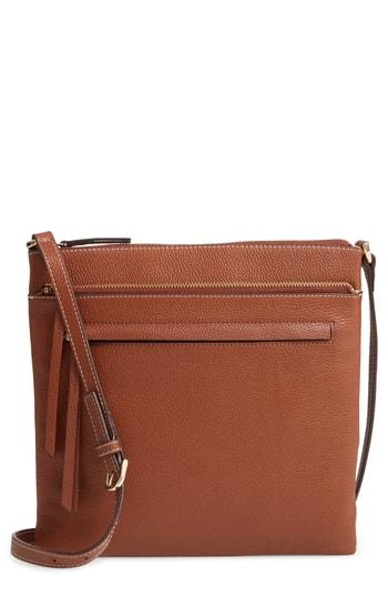 Nordstrom Finn Leather Crossbody Bag - Burgundy