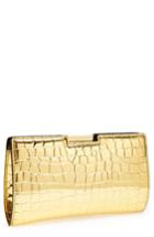 Milly Croc Embossed Frame Clutch -
