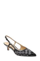 Women's Trotters 'kimberly' Woven Leather Slingback Pump N - Black