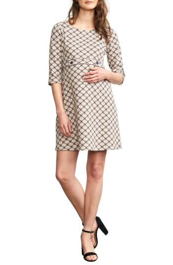 Women's Maternal America Button Band Maternity Dress - Blue