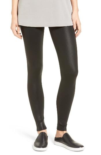 Women's David Lerner Coated Leggings - Black