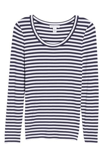 Women's Nordstrom Signature Stripe Long Sleeve Tee