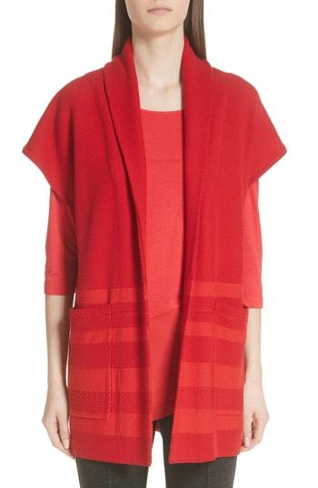 Women's St. John Collection Shawl Collar Knit Jacket, Size - Red